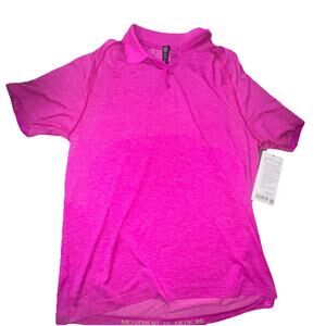 NWT Lululemon Metal Vent tech Shirt Polo Men’s Large PINKISH Short Sleeve (a32)